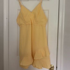 Yellow and white checkered dress